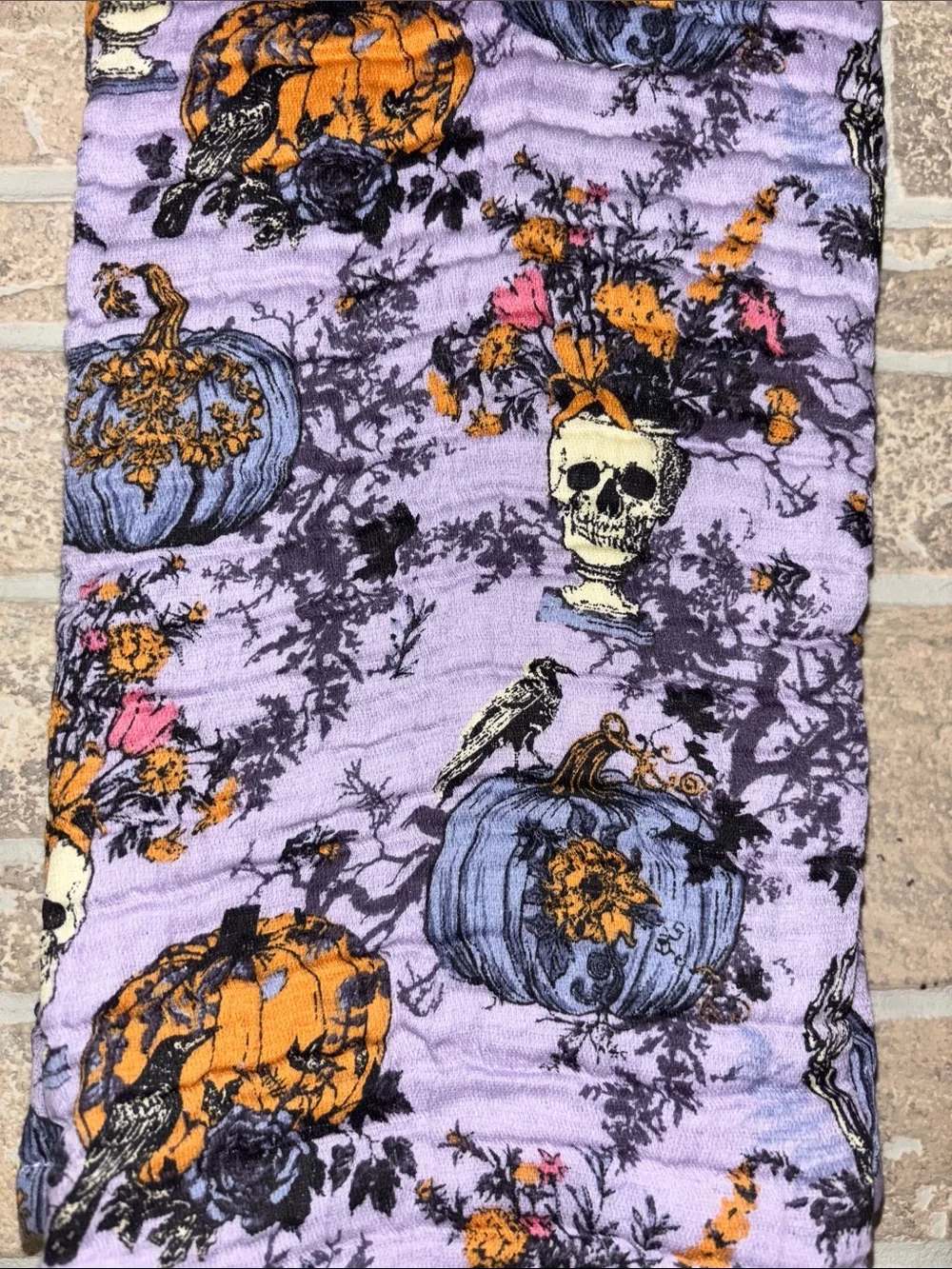 Viral Envogue Halloween purple skull & pumpkin Kitchen Towels